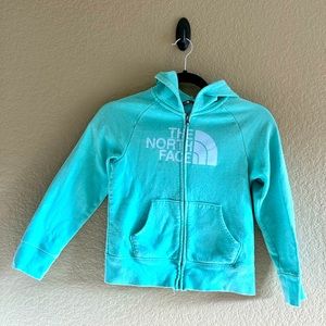 NORTH FACE Zip Up Hoodie white Logo Size 7/8